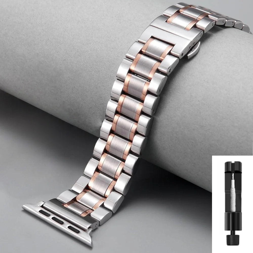 Stainless Steel Strap For Apple Watch Band Series 12/11/10/9/8/7/6/5/SE 3 Metal Bracelet For iWatch Ultra 4 49mm 45mm 44mm 46mm