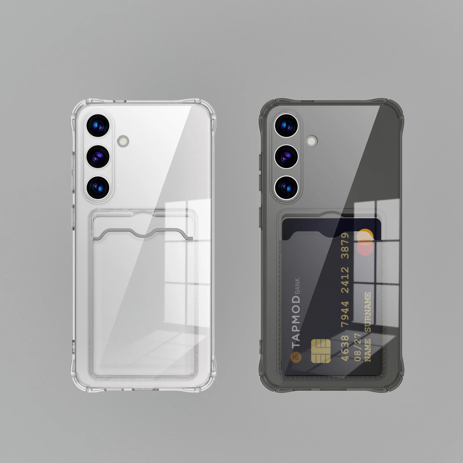 Transparent Card Slot Silicone Case For Samsung Galaxy S26 S25 Edge S24 S23 S22 S21 Plus Note 20 Ultra S20 FE Protection Cover