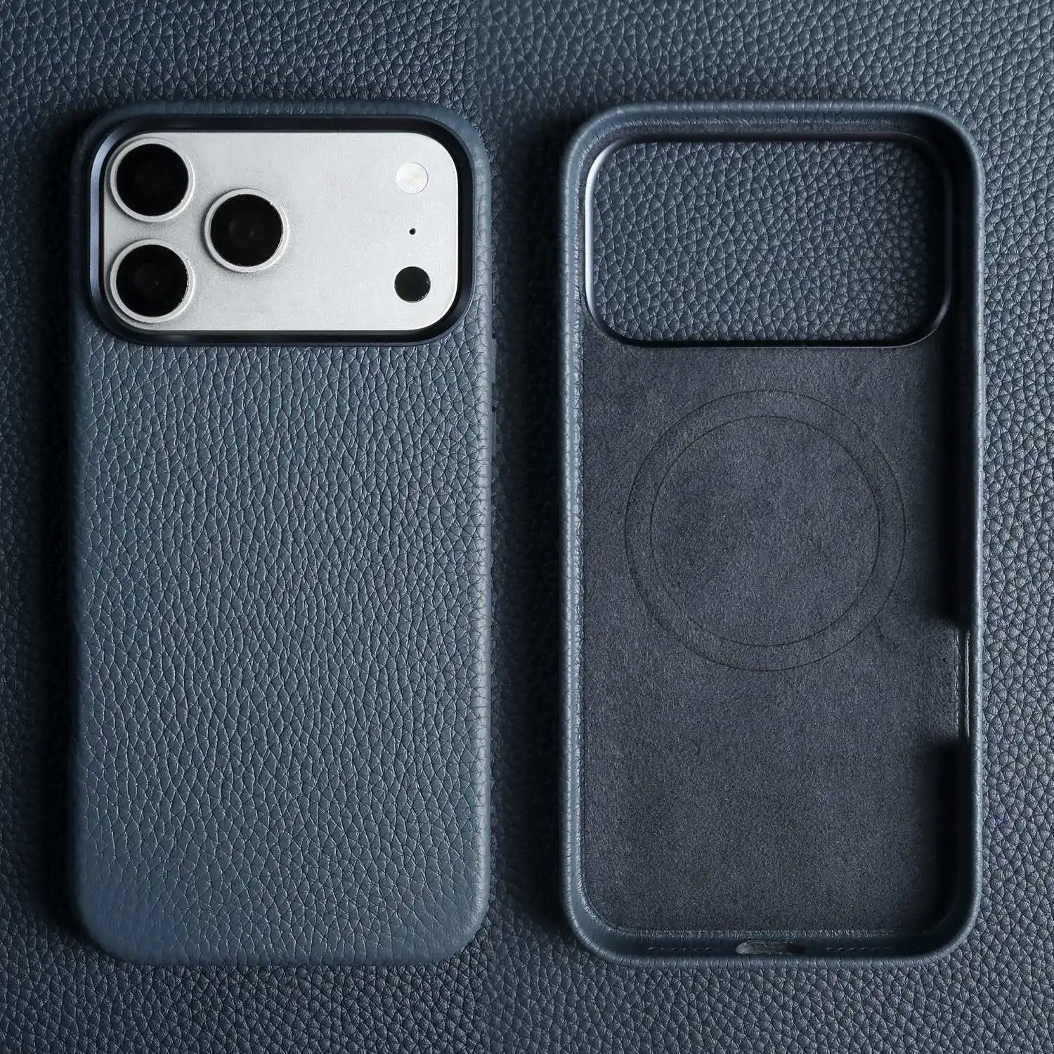 For Magsafe Phone Case For For iPhone 17 Pro Max 16ProMax 15 14 13 Magnetic Phone Cases Genuine Leather Cover Protective Cover