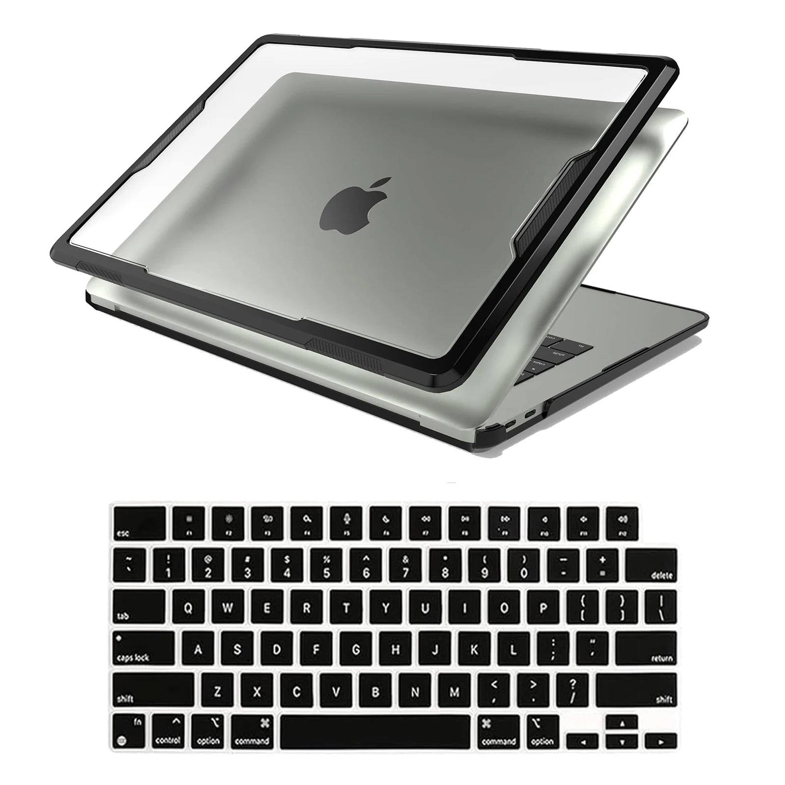 TPU Bumper Case Shockproof Hard Shell& Keyboard Protector For MacBook Air 13.6 Inch 2026-2022 M5 M4 A3240 / M3 A3113 / M2 A2681