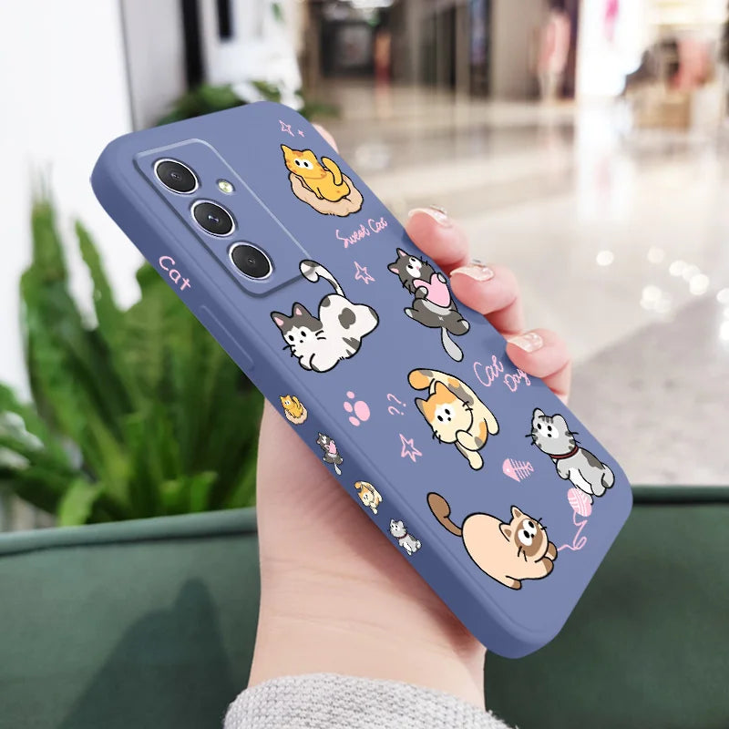 Cat String Ball Case For Samsung Galaxy A56 A36 A26 A54 A34 A24 A14 A55 A35 A25 A17 A16 A15 A07 A06 A05 A05S A04 A04S A04E 4G 5G