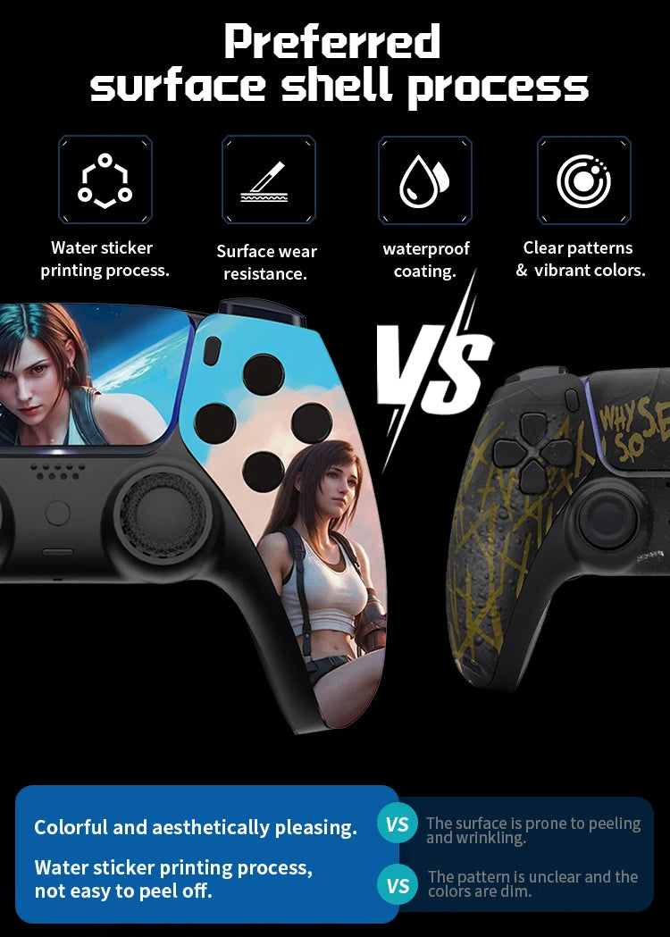 Redesigned and Replaced Front Shell Touchpad Compatible with PS5 Controller BDM-010, 020, 030, 040, 050 - Final Fantasy Pattern