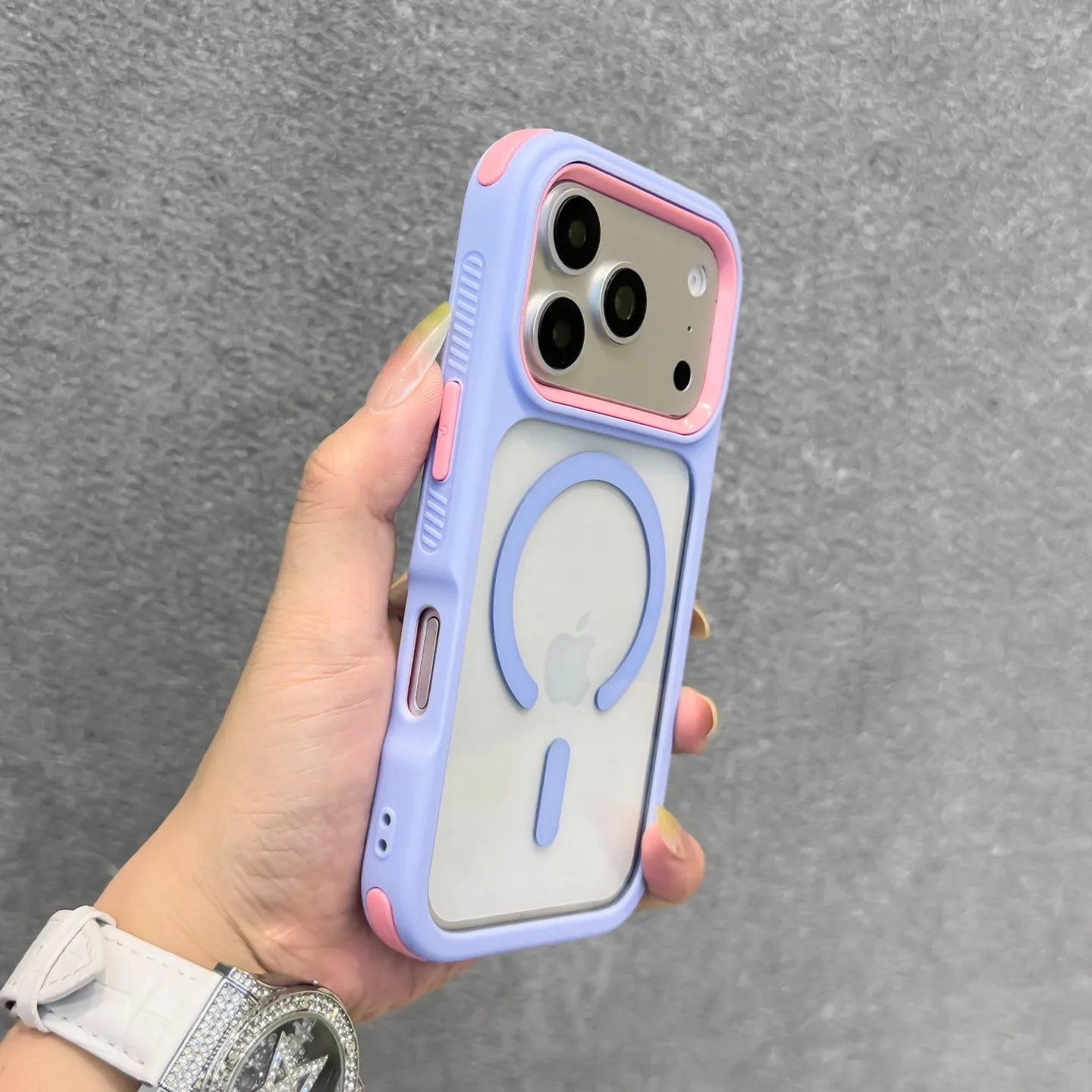 For Magsafe Case for iPhone 17Pro 17 13 12 11 Pro Max 16 15 14 Plus Anti-Slip 3 in 1 Wireless Charging Clear Armor PC TPU Cover