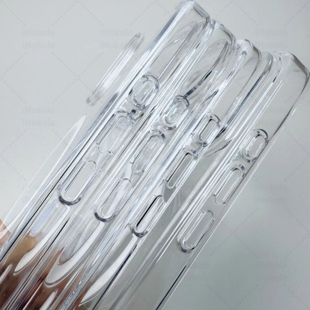 Original Magnetic Clear Case For iPhone 17 16 15 14 13 12 Pro Max Camera Control Transparent Cover For Magsafe Wireless Charging