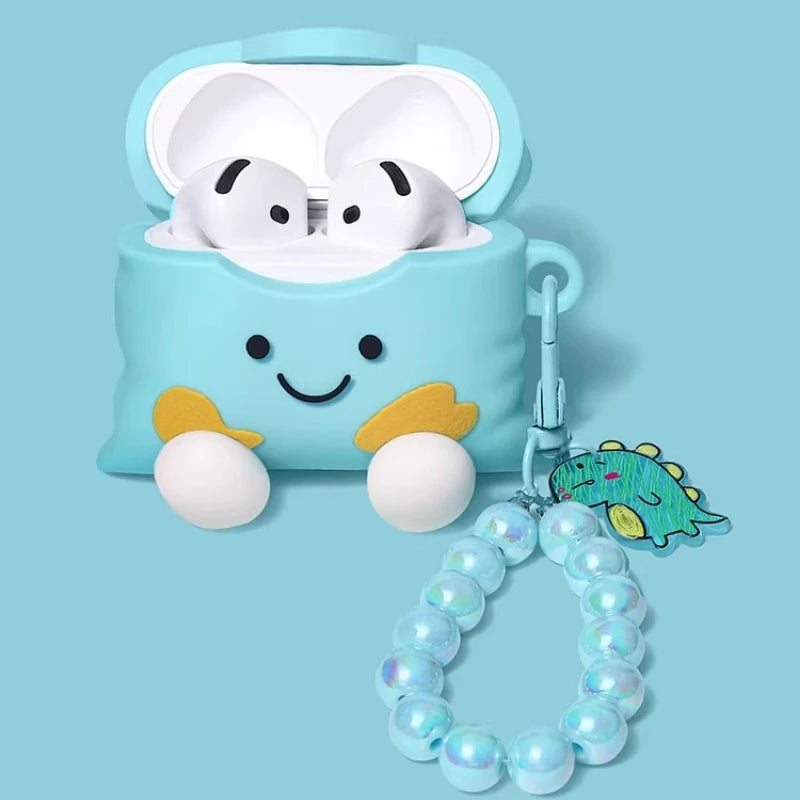 Cartoon Chips Earphone Protective Sleeve with Pendant,For Apple AirPods4, AirPods3, AirPods 2 1,For Air Pods Pro3  Pro2 Case