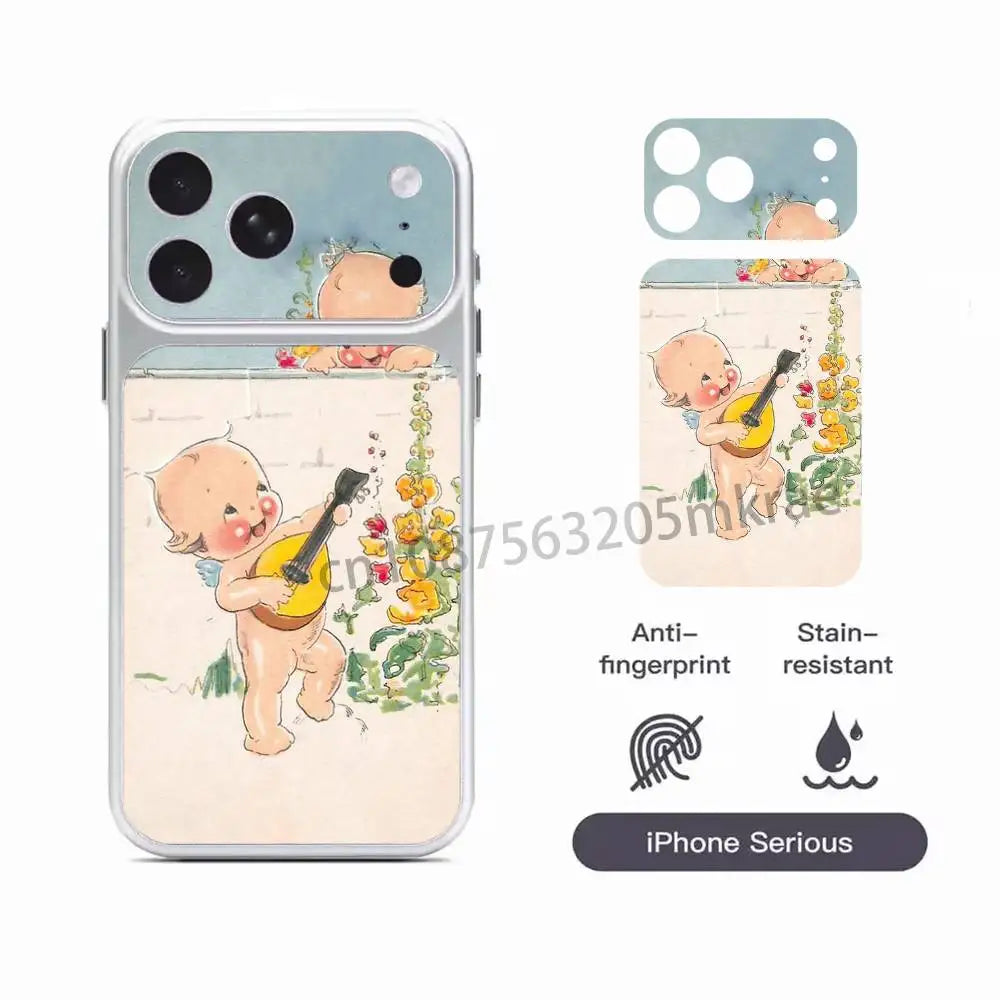 K-Kewpie Cute Angel Protective Sticker for iPhone 17Pro 17ProMax Full Body Back Cover Decal Skin