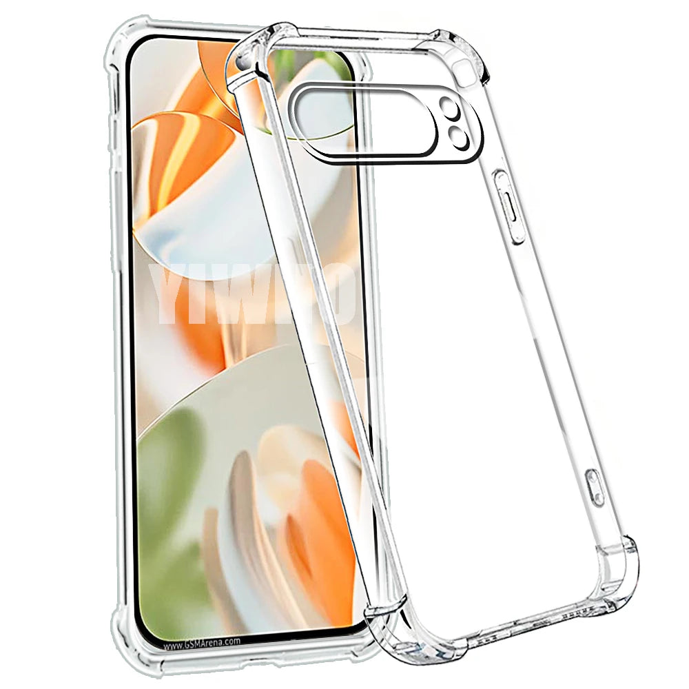 Airbag Transparent Phone Case for Google Pixel 9a 8a 7a 6a 9 8 7 6 Pro XL 5a Protective Len Shockproof Back TPU Clera Soft Cover