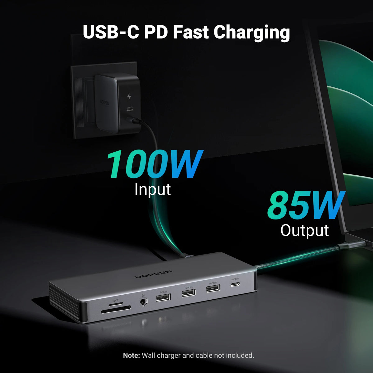 UGREEN 13-in-1 USB-C HUB Triple Monitor Extend 4K 2xHDMI 1xDP 10Gbps USB3.2 PD100W SD/TF RJ45 Dockingfor Windows Laptop HP Dell