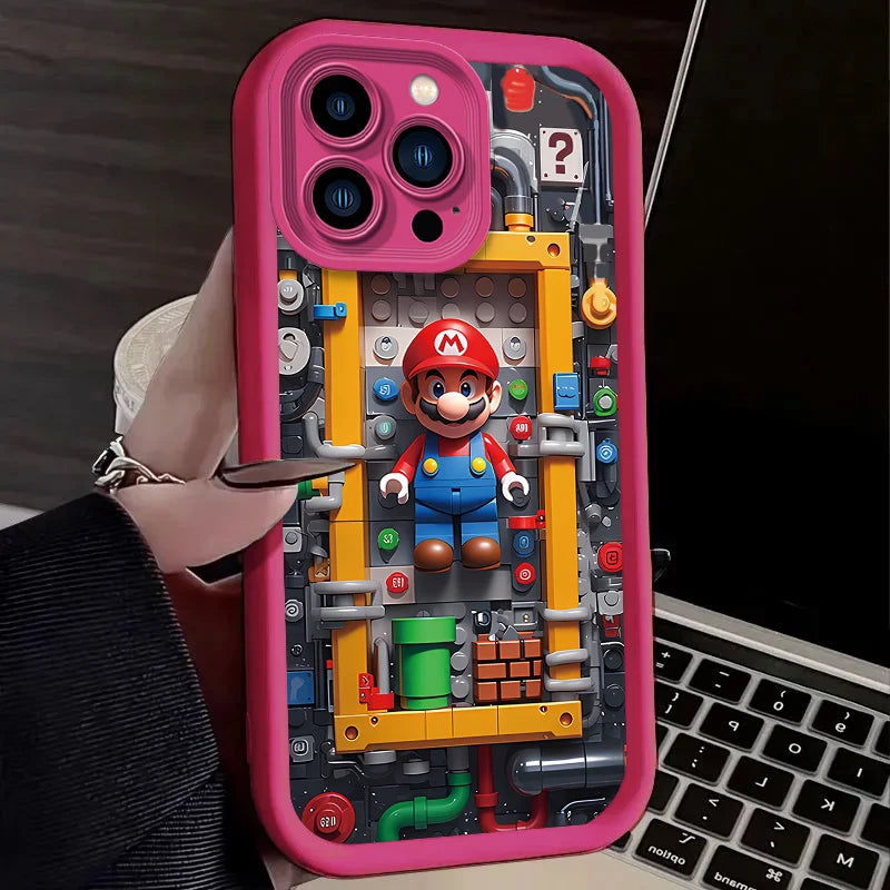 Soft Phone Case For iPhone 17 Air 15 16 16E 14 13 12 11 Pro Max X XS X S Max XR SE 2020 SE4 7 8 Building Blocks M-Marios Cover
