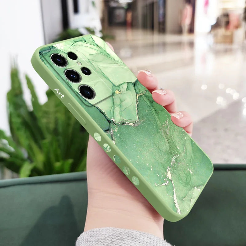 Gold Marble Phone Case For Samsung Galaxy S25 FE S24 S23 S22 S21 S20 S10 S10E Ultra Plus Note 20 Ultra 10 Plus Cover