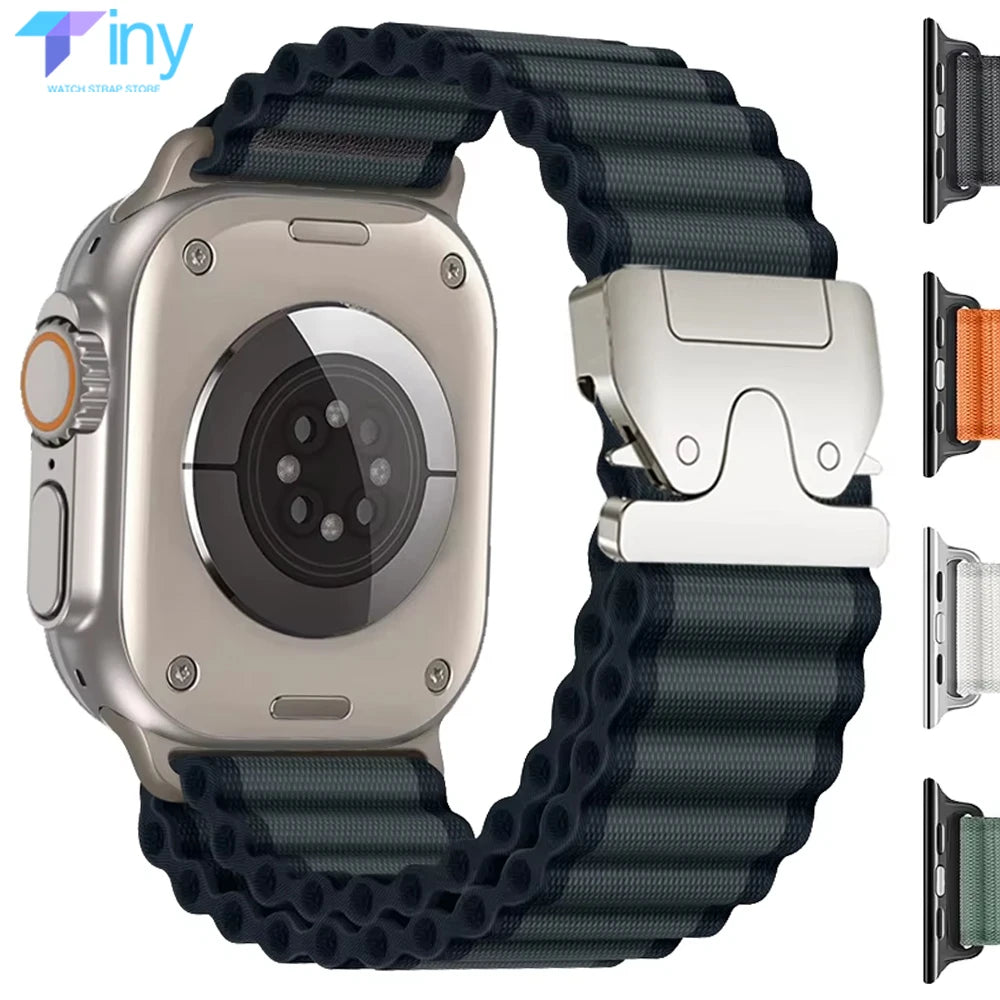 Nylon Alpine Strap for Apple Watch Band 11 46mm Ultra 2 49mm 45mm 44mm 42mm Wrist Bracelet For IWatch Series 10 9 7 8 SE Correas