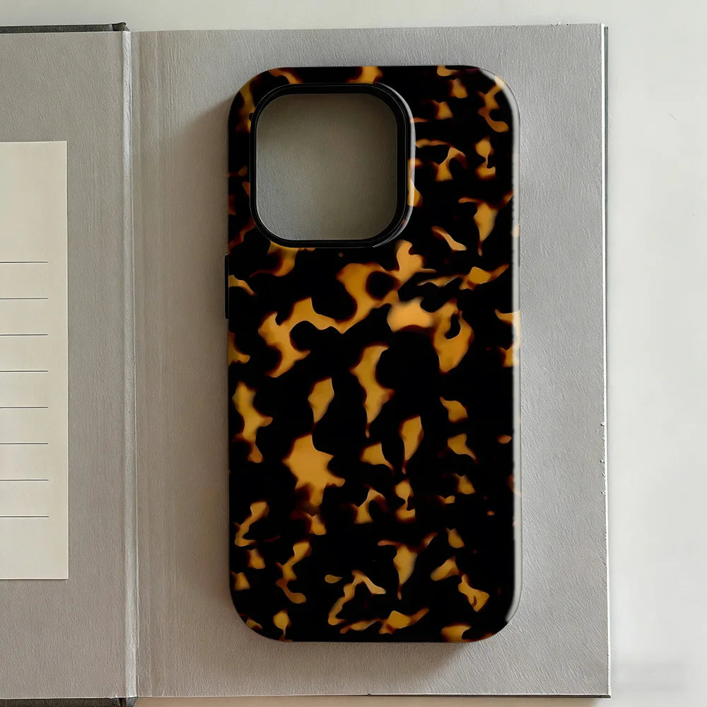Clmj Swag Retro Leopard Print Phone Case for iPhone 17 17e 16e 16 15 14 13 12 11 X XS XR XSMAX 7 8 Air Pro Max Plus Double-layer