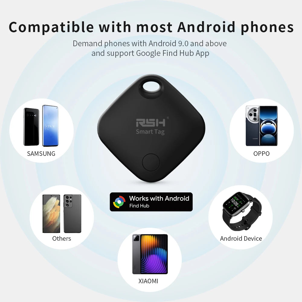 4PCS Security Tracker Android Anti Loss Smart Tag via Google's Find Hub Navigation Finder Locator for Xiaomi Samsung Pixel Vivo