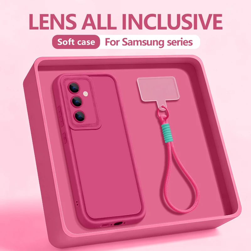 Soft TPU Lanyard Phone Case For Samsung Galaxy A57 A37 A56 A26 A16 A17 A36 A55 A54 5G S25 S24 FE S26 S23 S22 Ultra S25Edge Cover