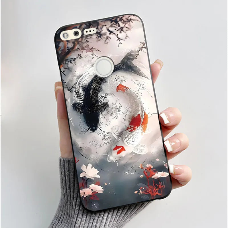 For Google Pixel 1 Soft Silicone Black Case For Google Pixel 1XL Elegant Style New Design Pattern Snow Mountain Casing