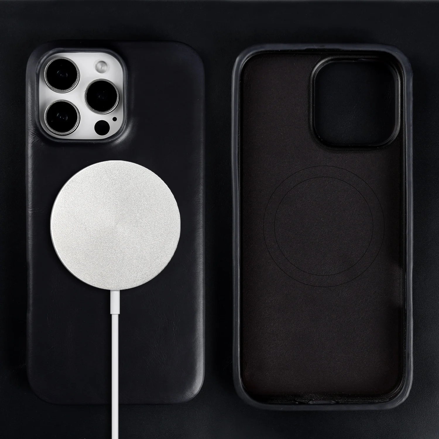 Vintage Full Wrapped Genuine Leather Case For Iphone 16 Pro Max 15 14 13 12 11 Business Oil Wax Magnetic Magsafe Phone Cover