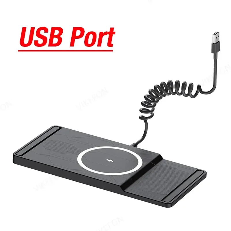 Car Wireless Charger Phone Pad for iPhone 17 16 15 14 13 12 Pro Max AirPods Samsung Xiaomi Airpods Pro 2 Fast Charging Station