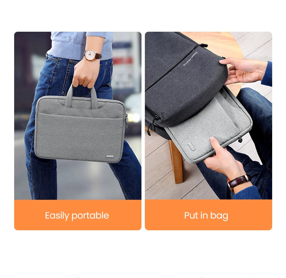 UGREEN  Leather Laptop Bag for Macbook Pro 13 14  Macbook Air Laptop Storage Bag Sleeve Case for iPad Pro Air Notebook Bag
