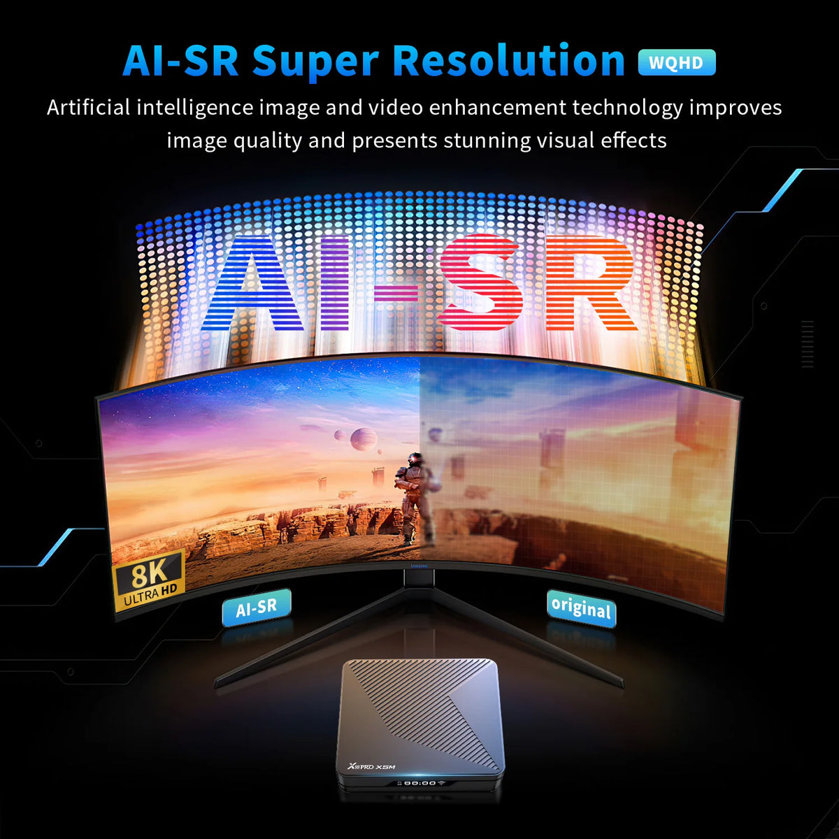 X88 PRO X5M Android 14 TV Box HD 8k 2.4G 5G Wifi6 BT5.0 1000M Lan 3D Amlogic S905X5M & S905A