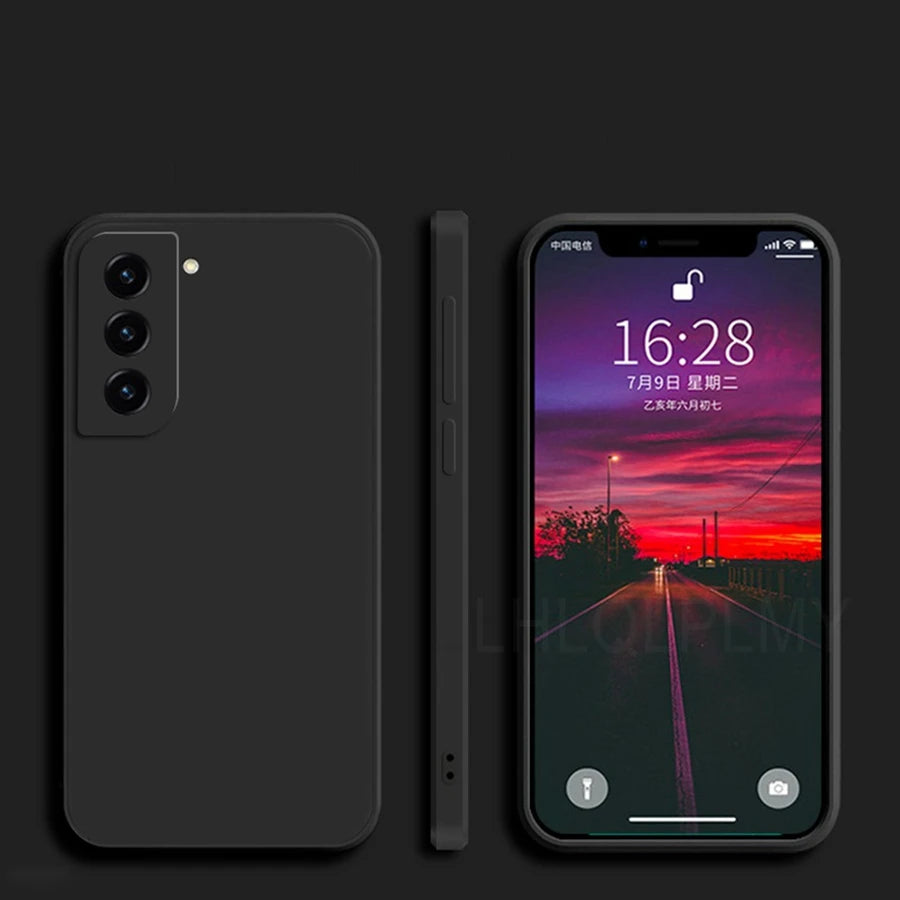 Square Liquid Silicone Soft Case For Samsung Galaxy S22 S21 S20 FE 5G S10 Plus Note 20 Ultra 10 Lite A22 A32 A52 A72 Full Cover