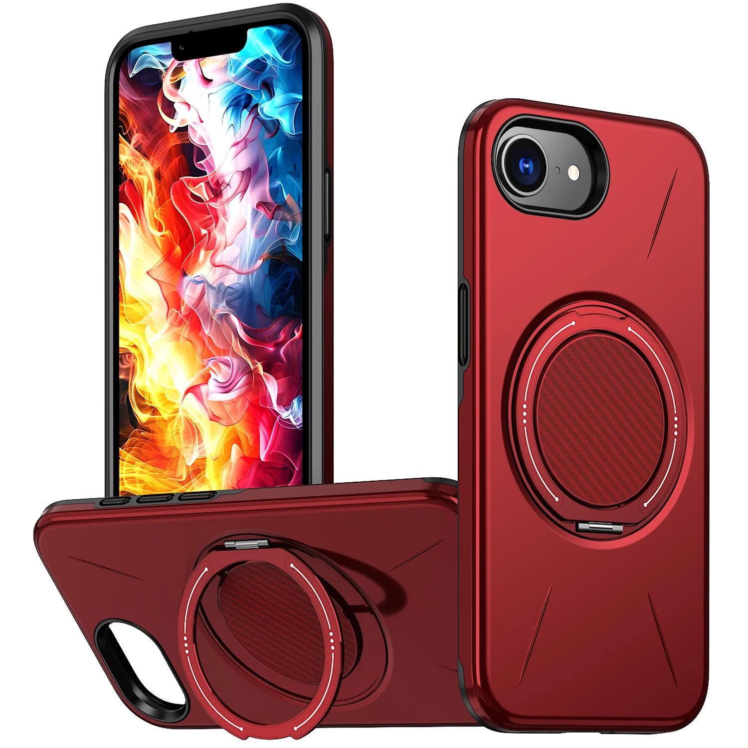 360° Rotating Magnetic Stand Holder Phone Case for iPhone 17E 16E Magsafe Shockproof Bracket Covers Funda