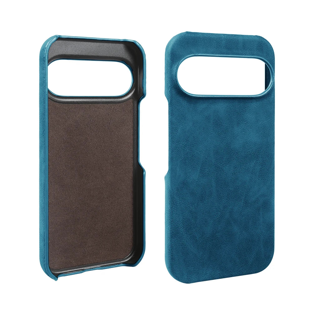 Skin Leather Phone Case For Google Pixel 10A 10 9 Pro XL 9A 8 8A 7 7A 6 6A 5 5A Hard PC Back Cover Cases Shockproof Fundas Coque