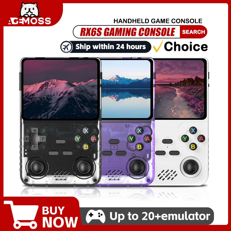 Retro Handheld Game Console RX6S 3 5 Inch IPS Screen 64GB  Portable Gaming Device with Built in Games