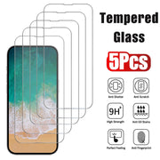 5pcs Tempered Glass for iPhone 17 16 15 14 13 12 Pro Max Screen Protector for iPhone 12Mini 13Mini 14 Plus 14Pro Glass 16Pro Max