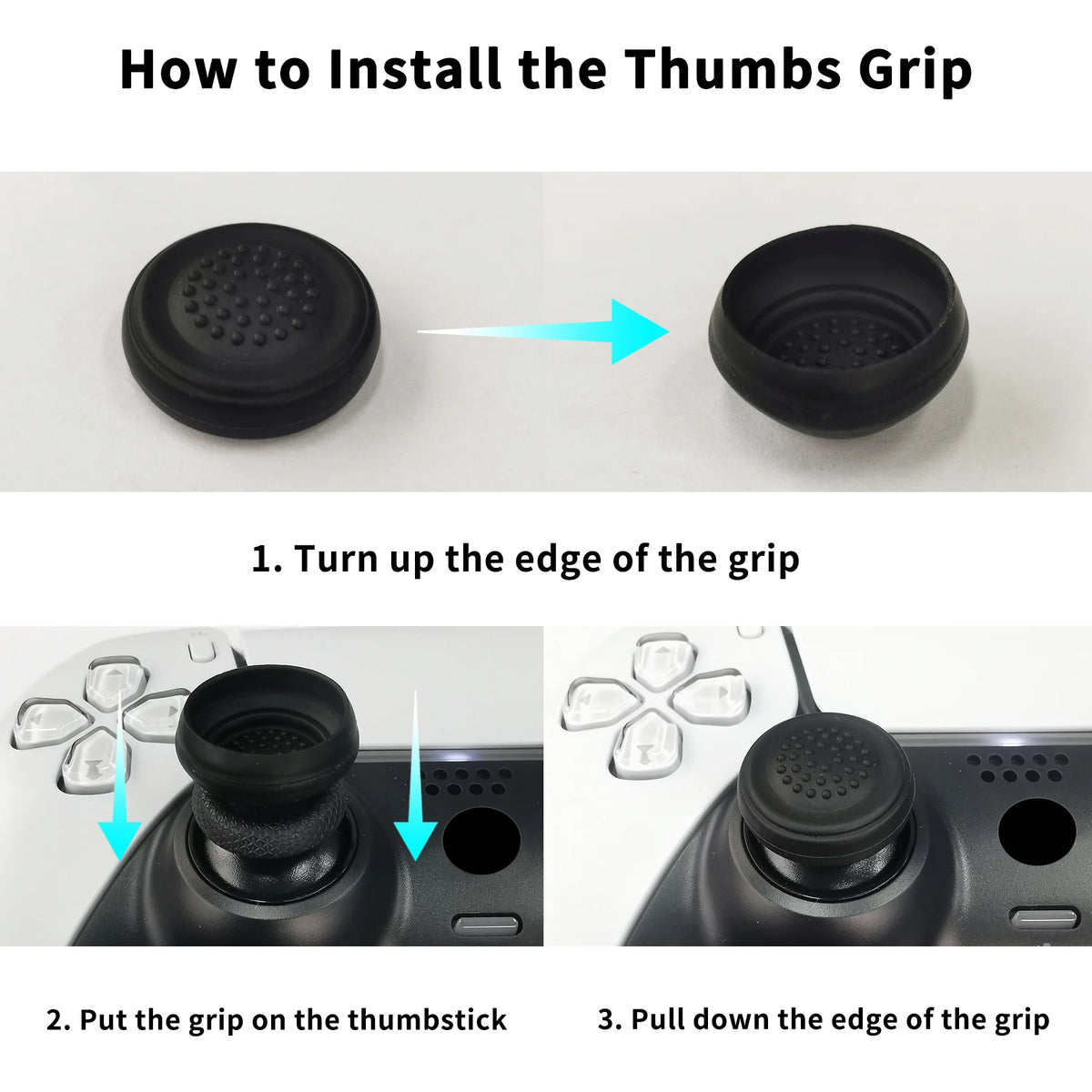 PlayVital Anti-Slip Silicone Cover for PS5 Edge Controller, Rubber Protector Case with Thumb Grip Caps - Guardian Edition Series