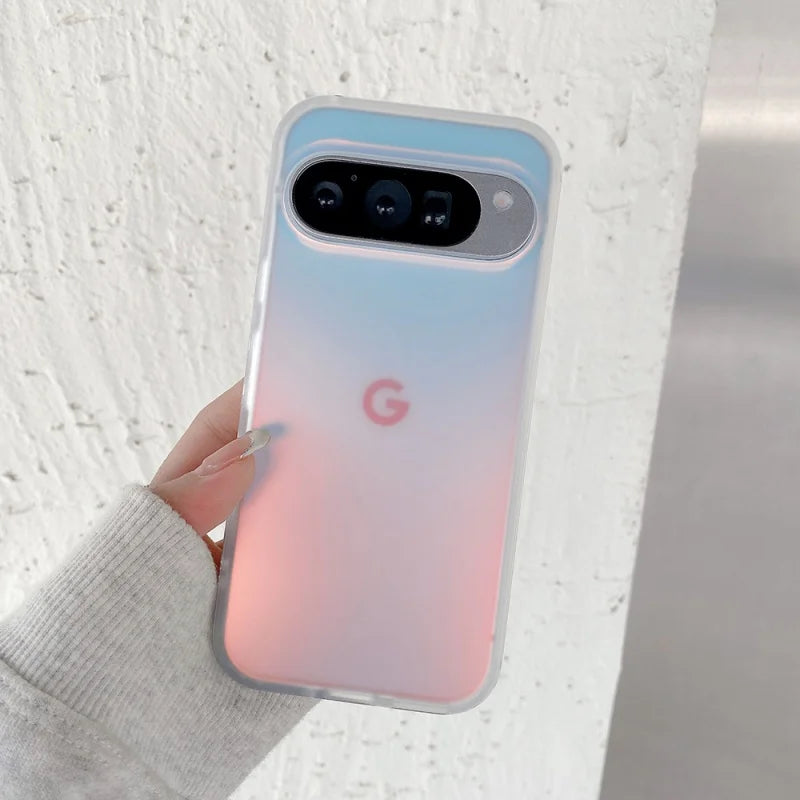 For Google 9/10 Pro XL Protective Phone Case Matte Material Phone Case With Laser Rainbow Gradient Simple and Fashionable Style.