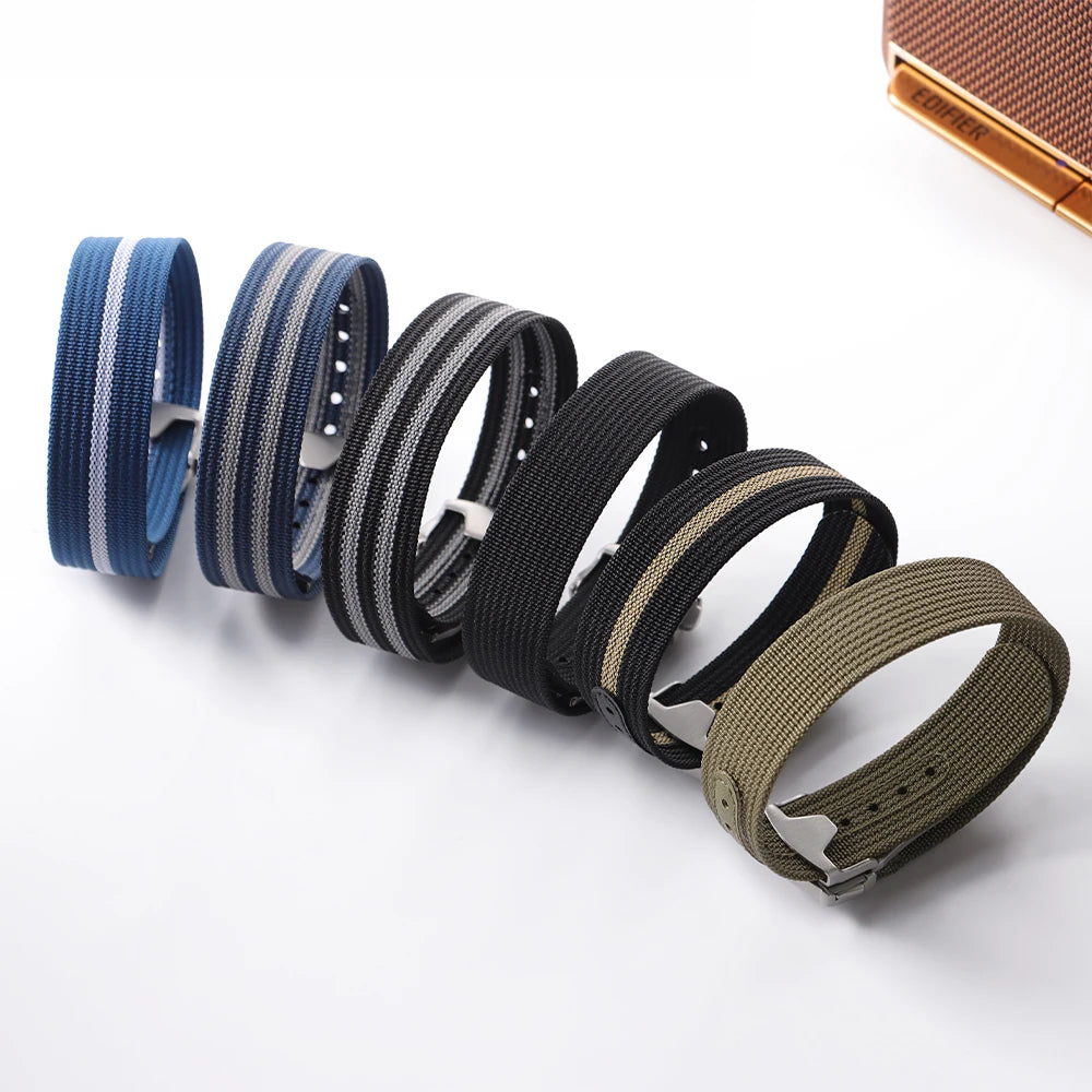 20mm Canvas Nylon Watch Strap For Omega for Swatch For Seiko Men Women Sport Washable Folding Buckle Watchband Watch Accessories