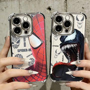 Cool Spidermans Venoms Plating Phone Case For iPhone 17 17e 16 15 14 13 12 11 Pro Max X XR XSMax Mini Air Plus Anti-Fall Airabag