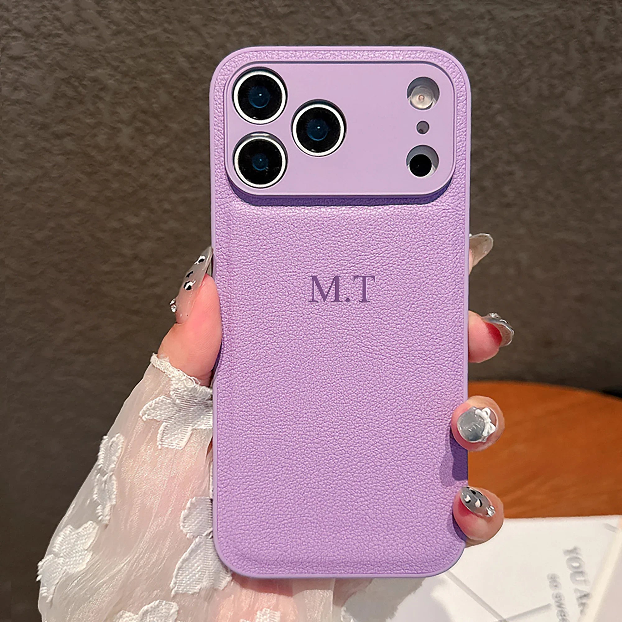 Personalized Phone Case For iPhone 17 16 15 14 13 12 11 Pro Max Plus 17Air Luxury PU Leather Customized Initials Name Gift Cover