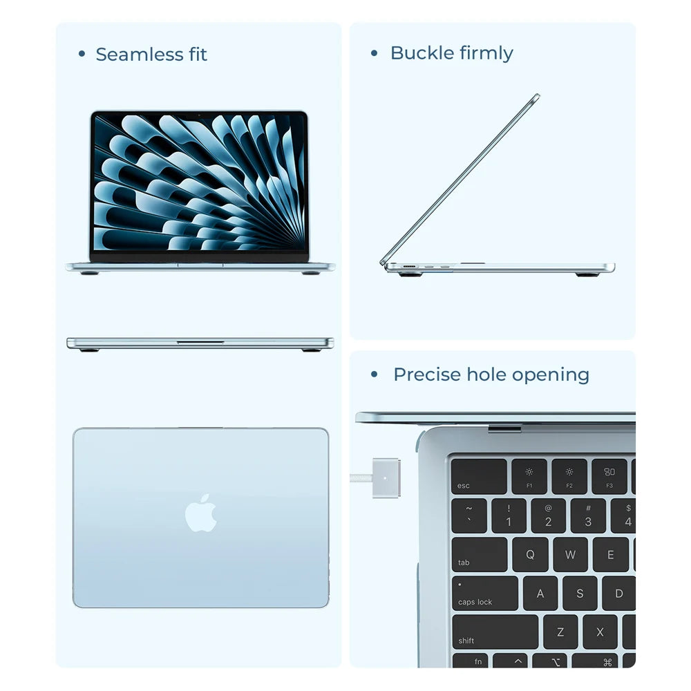 2026 Laptop Case For Macbook Air 13.6 inch M5 M4 M3 M2 2026 2025 2024 2022 A3240 A3113 A2681,Ultra Thin Matte Case