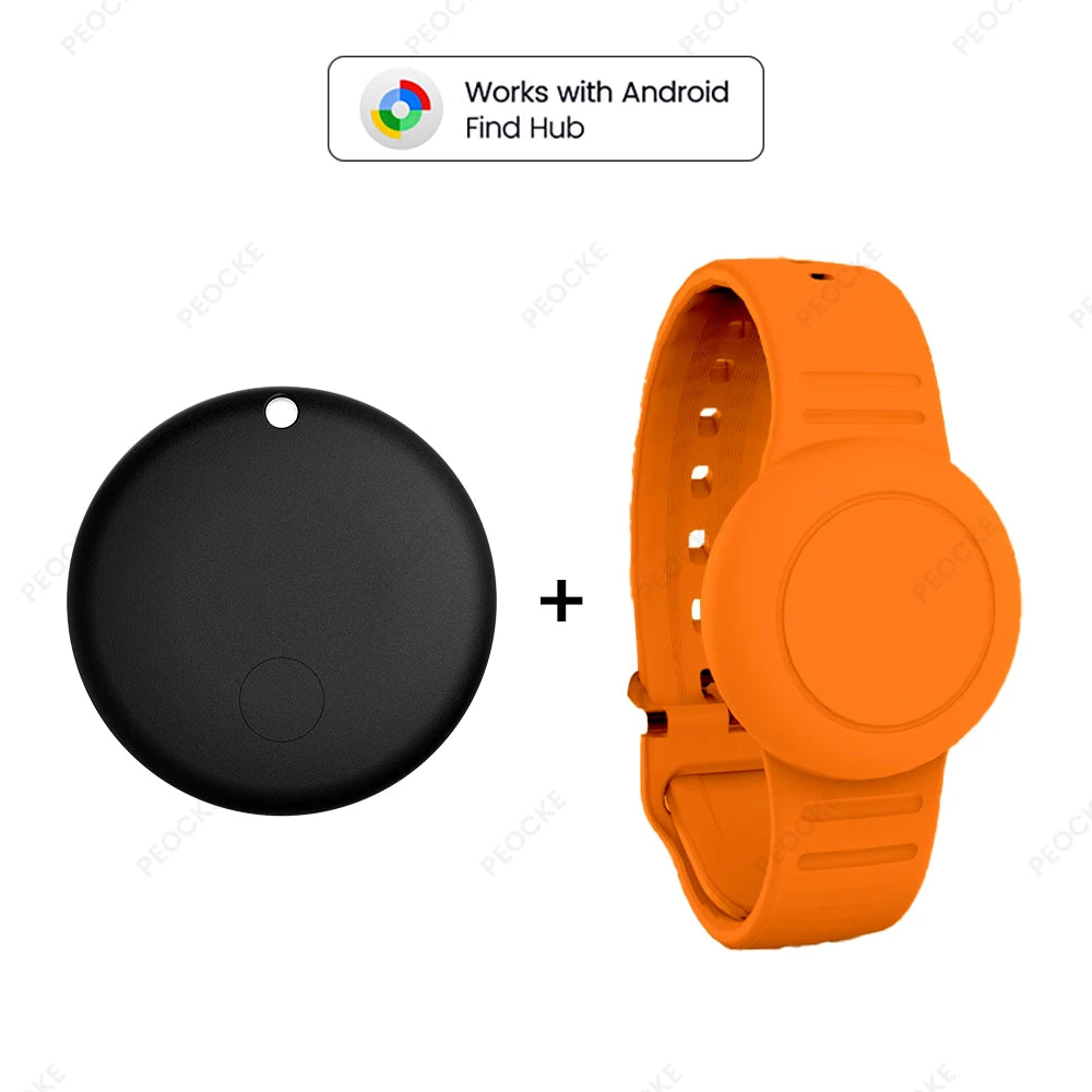Smart Location Tag With Adjustable Silicone Wristband Works with Android Google Find Hub Anti-Lost GPS Tracker Bluetooth Locator