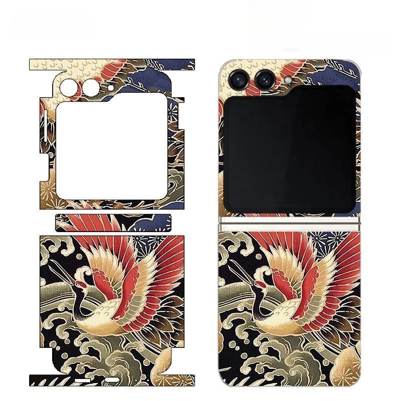 Decal Skin Sticker for Samsung Galaxy Z Flip6 5 4 7 Back Screen Protector with Hinge Film Cover Flip5 3M Wrap Colorful Sticker