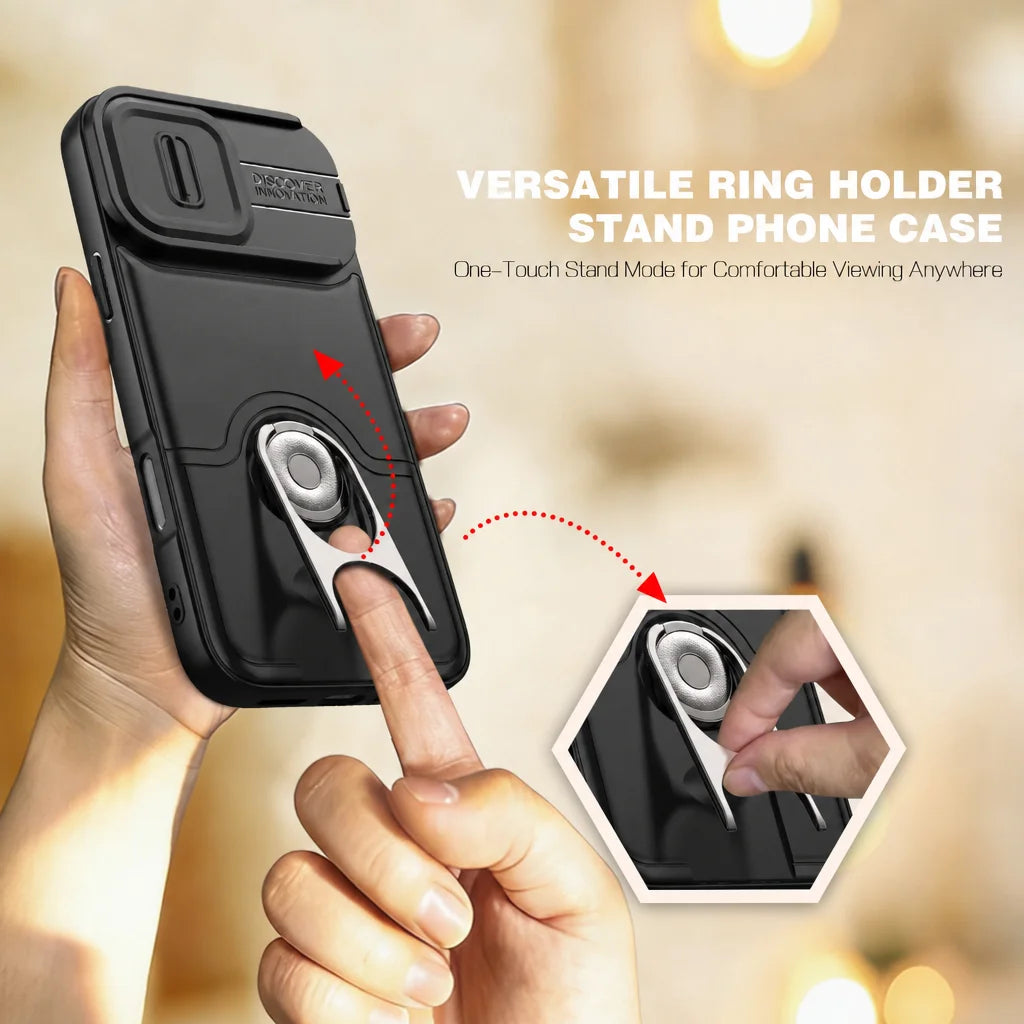 Stand Function Hard Heavy Phone Case for Iphone 17 18 16 Pro Max Iphone18 Iphone16 Iphone17 Lens Protective Cover