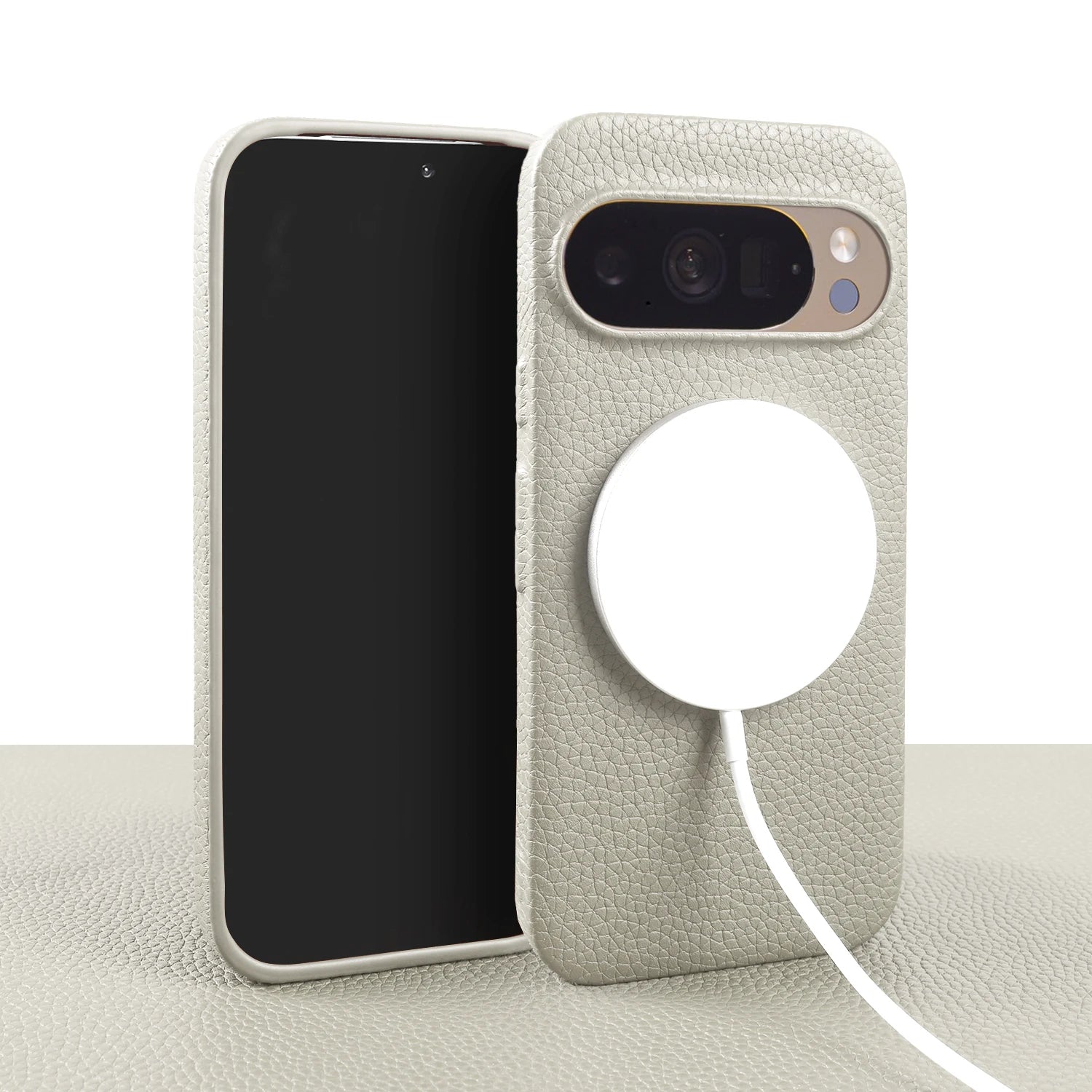 For Magsafe Magnetic Lychee Genuine Leather Case For Google Pixel 10 Pro XL Pixel10 9A 8A 7A Pixel 7 8 9 Pro XL Phone Back Cover