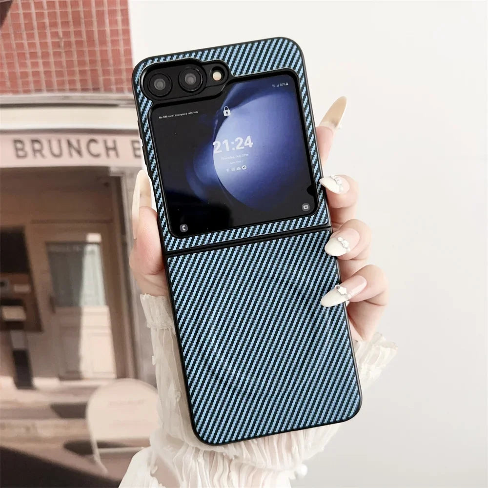 Carbon fiber Skin for Magsafe Case for Samsung Galaxy Z Flip 7 3 4 5 Flip6 Flip5 Flip 8 6 Magnetic Wireless Charging thin Cover