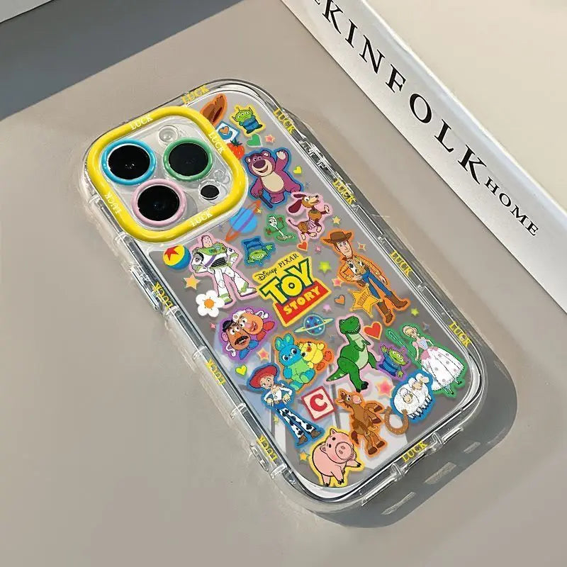 Best Selling Cartoon Toy Story Mirror Phone Case For iPhone 16 15 14 Plus 13 Mini 17 12 11 Pro Max AIR 7 8 X XS MAX XR Y2K Cover