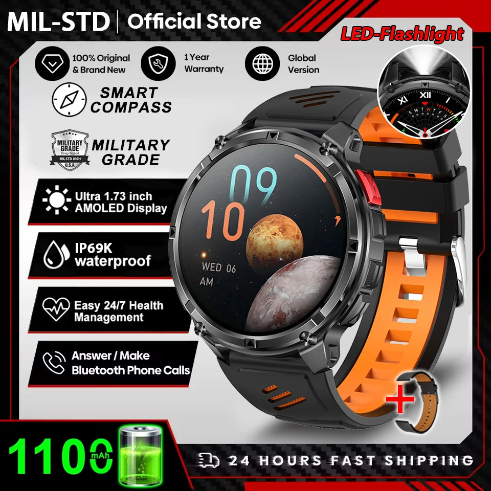 2026 New T-Rex3 Pro GPS Sports 1100mAh Smartwatch Men 120-Day Standby Clock Rugged Outdoor Sport 10ATM Waterproof Call Watches