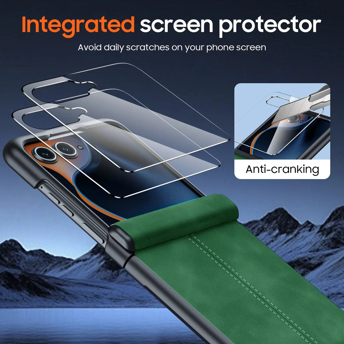 618 Hot Deals for Motorola Razr Ultra 2024/Pro 2025/Pro 2026 Case,with Hinge Protection,Ultra Thin PU Leather Matte Case-Green