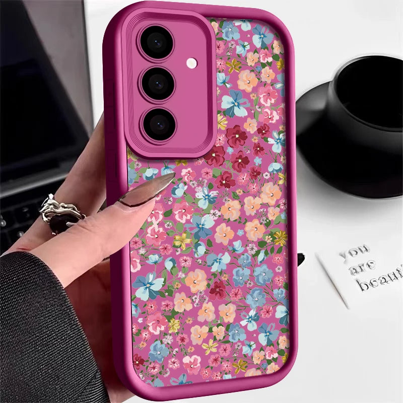 Small Flowers Soft Phone Case For Samsung Galaxy S25 Edge S26 S24 S23 S22 Ultra S24 S25 FE A57 A37 A17 A56 A15 A53 A54 A55 Cover