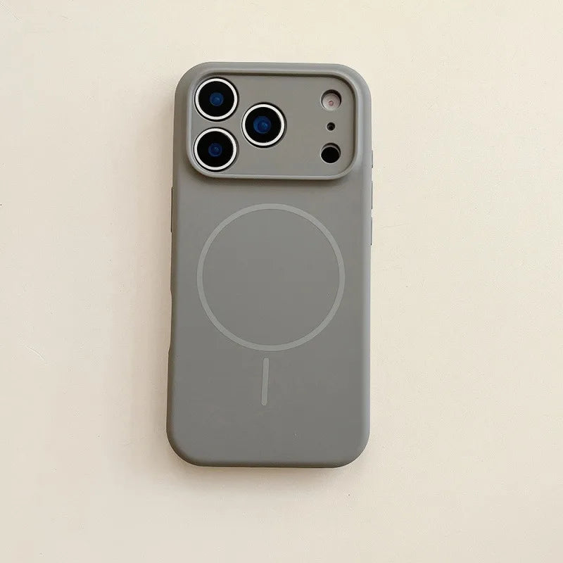 Orange Liquid Silicone for Magsafe Case for iPhone 17 Pro Max 17 Air Soft Magnetic Charing Cover for iPhone 13 14 15 16 Pro Max