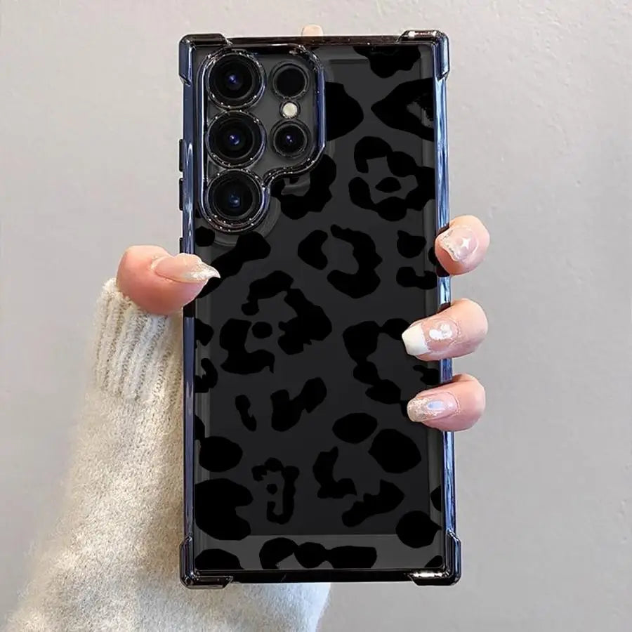 Soft Phone Cover Case for Samsung Galaxy S21 Plus S20 FE S24 S25 Edge S23 S22 Ultra Leopard Print