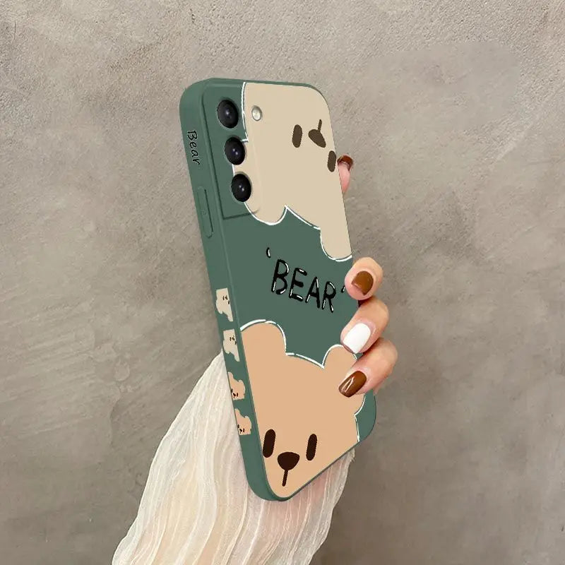 Bear Detective Silicone Phone Case For Samsung Galaxy S23 S22 S21 S10 S9 S8 Plus Note 20 ultra 10 Plus Cover
