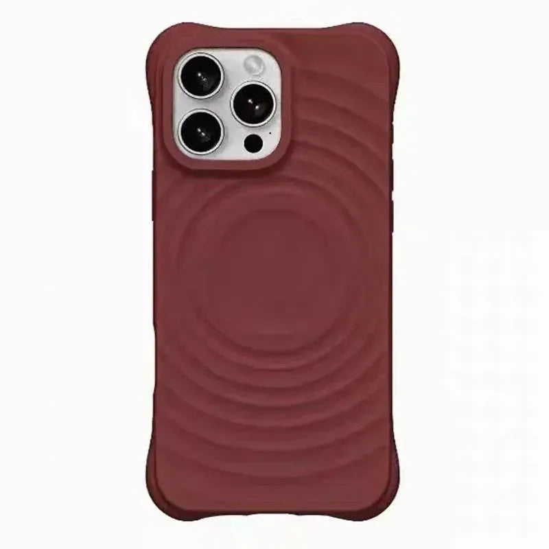 New Liquid Silicone Ripples Magnetic For MagSafe Phone case for iPhone 17 Air 16 15 14 13 Plus 17Pro Max Corrugated Soft Cover