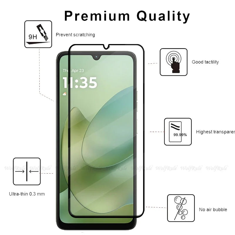 6-in-1 For Moto G06 Glass For Motorola Moto G06 Tempered Glass 9H HD Full Glue Cover Screen Protector For Moto G06 Lens Glass