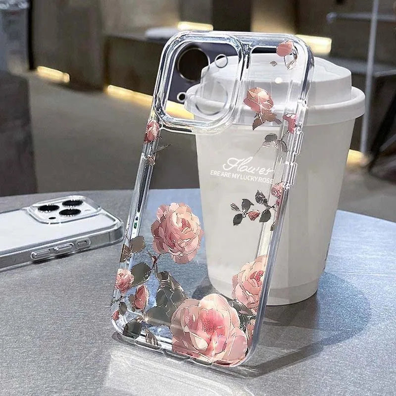 Cute Flower Clear Case For Samsung Galaxy S26 S25 Ultra A57 A56 5G S24 S23 Plus FE A36 A26 A16 A07 A55 A15 A54 Shockproof Cover