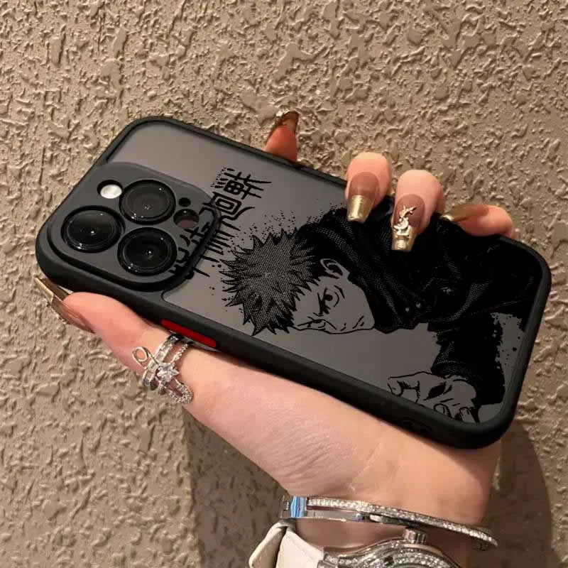 Jujutsu Kaisen Fantasy Anime Cover For iPhone 17 16E 16 15 14 13 12 Mini Pro Max Plus Frosted Translucent Soft Capa Phone Case